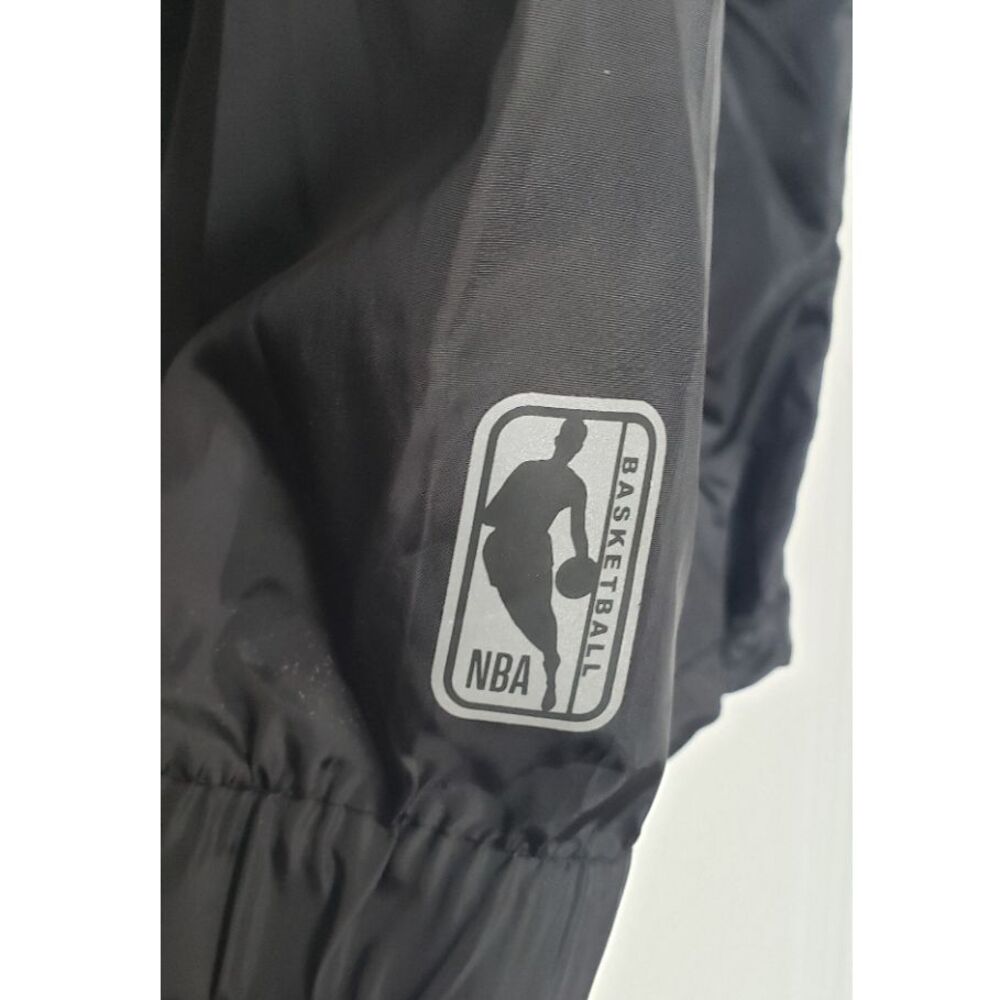 NBA Black Windbreaker Rain Jacket Full Zip Hood Lightweight Mens Sz S Basketball - Picture 3 of 5